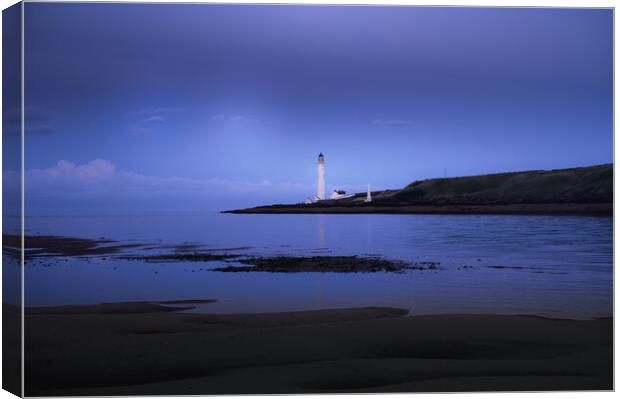 Scurdie Ness Lighthouse at Montrose Canvas Print by DAVID FRANCIS