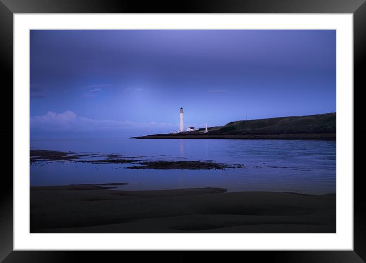 Scurdie Ness Lighthouse at Montrose Framed Mounted Print by DAVID FRANCIS
