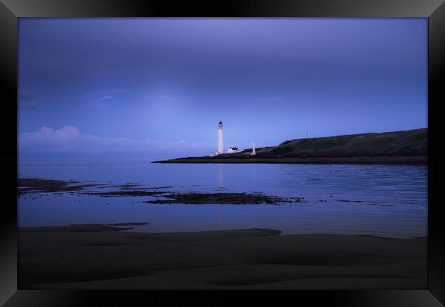 Scurdie Ness Lighthouse at Montrose Framed Print by DAVID FRANCIS