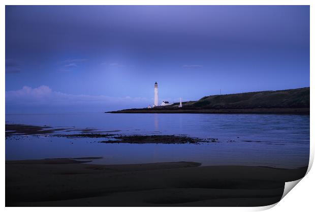 Scurdie Ness Lighthouse at Montrose Print by DAVID FRANCIS