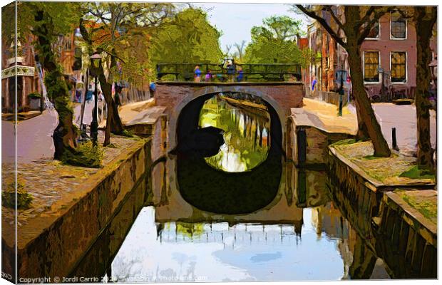 Bridge over the Edam canal - CR2305-9323-WAT Canvas Print by Jordi Carrio