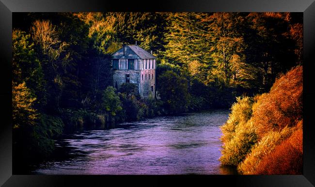 Fishing Lodge  on the North River Esk Montrose Framed Print by DAVID FRANCIS