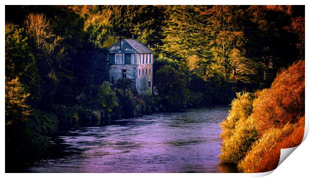 Fishing Lodge  on the North River Esk Montrose Print by DAVID FRANCIS