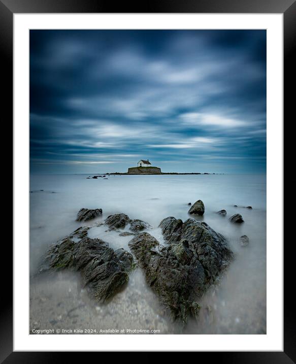 St Cwyfan’s Church - The Little Church In The Sea Framed Mounted Print by Inca Kala