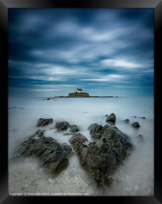 St Cwyfan’s Church - The Little Church In The Sea Framed Print by Inca Kala