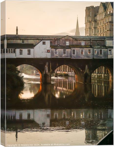 Photography of Pulteney Bridge in cotswold city Bath, somerset, UK Canvas Print by Rowena Ko