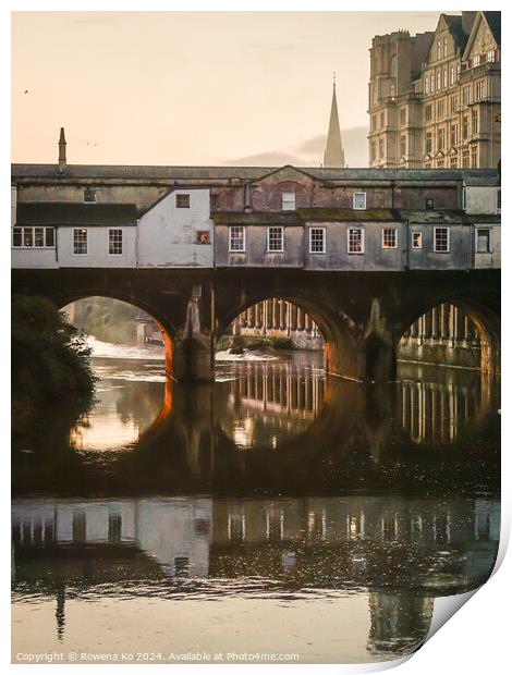 Photography of Pulteney Bridge in cotswold city Bath, somerset, UK Print by Rowena Ko