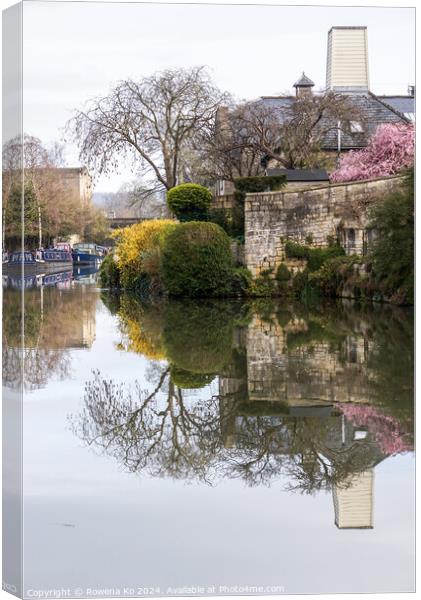 Photography of Canal in cotswold city Bath, somerset, UK  Canvas Print by Rowena Ko