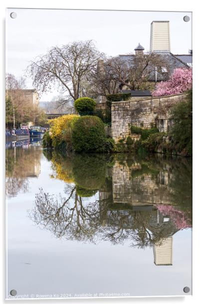 Photography of Canal in cotswold city Bath, somerset, UK  Acrylic by Rowena Ko