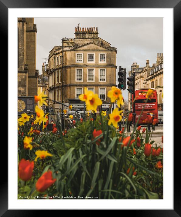 Photography of  floral street in cotswold city Bath, somerset, UK  Framed Mounted Print by Rowena Ko