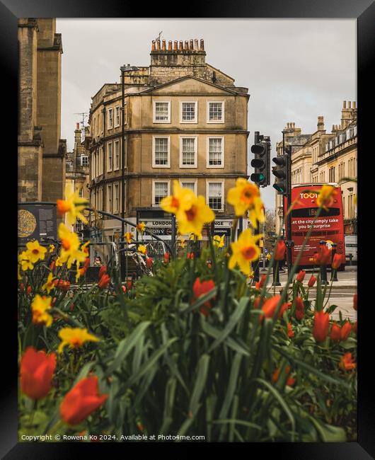 Photography of  floral street in cotswold city Bath, somerset, UK  Framed Print by Rowena Ko