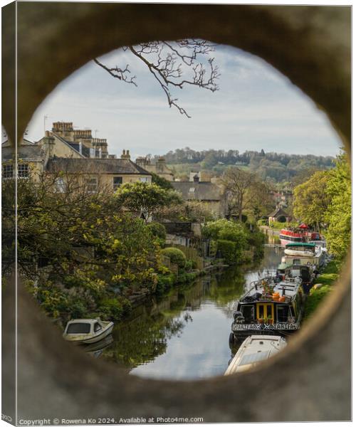 Photography of canal in cotswold city Bath, somerset, UK  Canvas Print by Rowena Ko