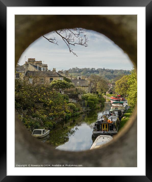 Photography of canal in cotswold city Bath, somerset, UK  Framed Mounted Print by Rowena Ko