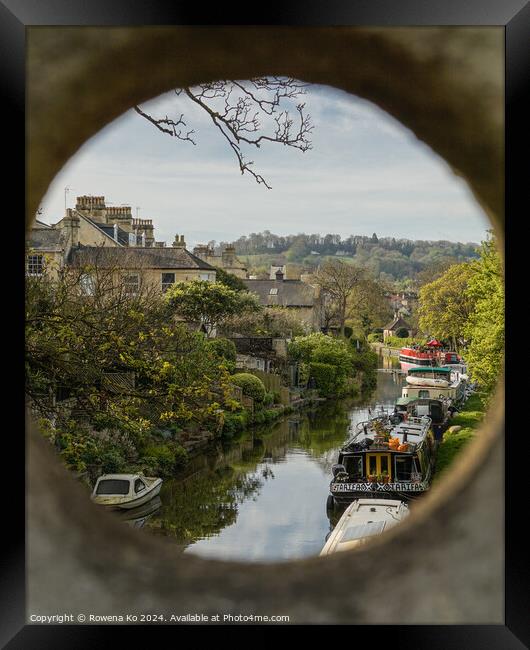 Photography of canal in cotswold city Bath, somerset, UK  Framed Print by Rowena Ko
