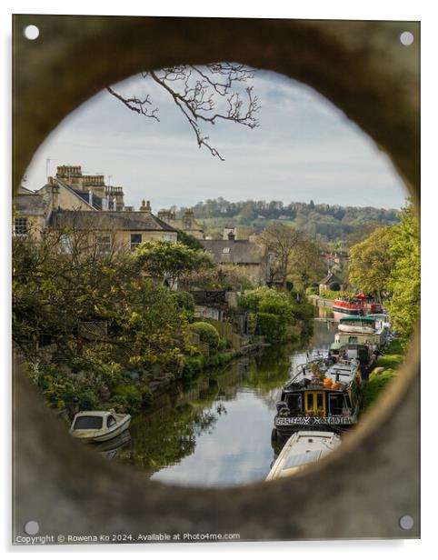 Photography of canal in cotswold city Bath, somerset, UK  Acrylic by Rowena Ko