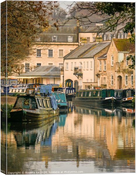 Photography of Canal in cotswold city Bath, somerset, UK  Canvas Print by Rowena Ko