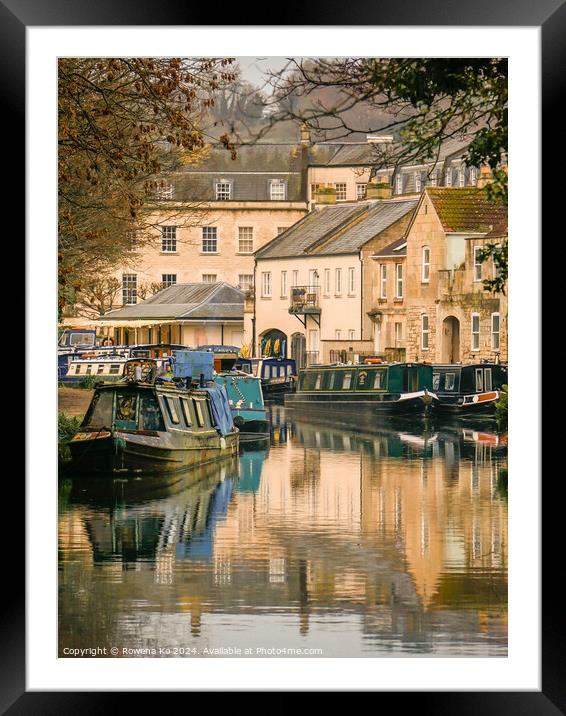Photography of Canal in cotswold city Bath, somerset, UK  Framed Mounted Print by Rowena Ko