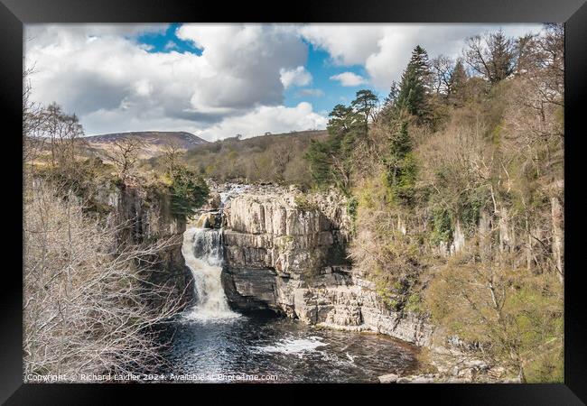 High Force Waterfall, Teesdale, in Spring sunshine Framed Print by Richard Laidler