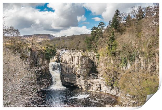High Force Waterfall, Teesdale, in Spring sunshine Print by Richard Laidler
