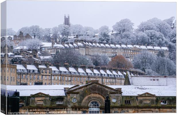 Snow Scenery of the cotswold city Bath Canvas Print by Rowena Ko