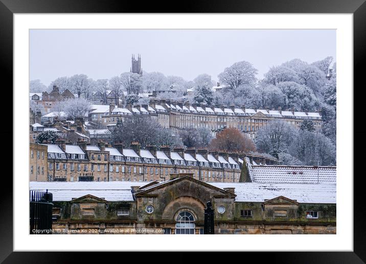 Snow Scenery of the cotswold city Bath Framed Mounted Print by Rowena Ko