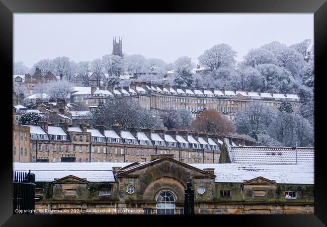 Snow Scenery of the cotswold city Bath Framed Print by Rowena Ko