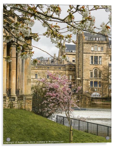 Photography of Parade Garden in cotswold city Bath, somerset, UK  Acrylic by Rowena Ko