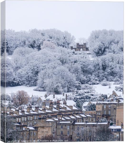 Snow Scenery of the cotswold city Bath Canvas Print by Rowena Ko