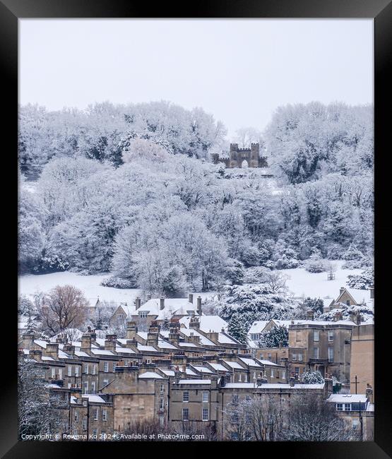 Snow Scenery of the cotswold city Bath Framed Print by Rowena Ko