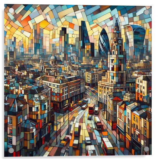 London Cubism Acrylic by Scott Anderson