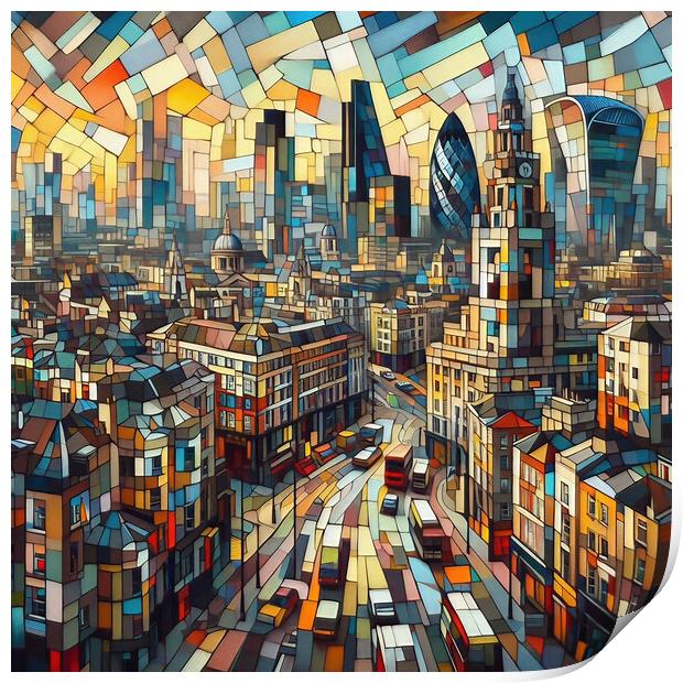 London Cubism Print by Scott Anderson