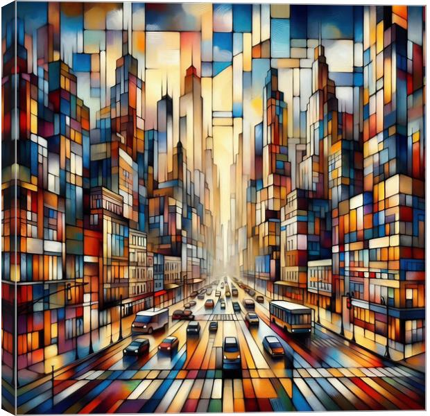 New York Cubism Canvas Print by Scott Anderson
