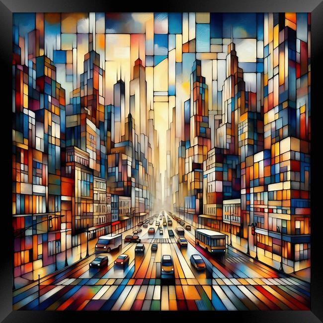 New York Cubism Framed Print by Scott Anderson