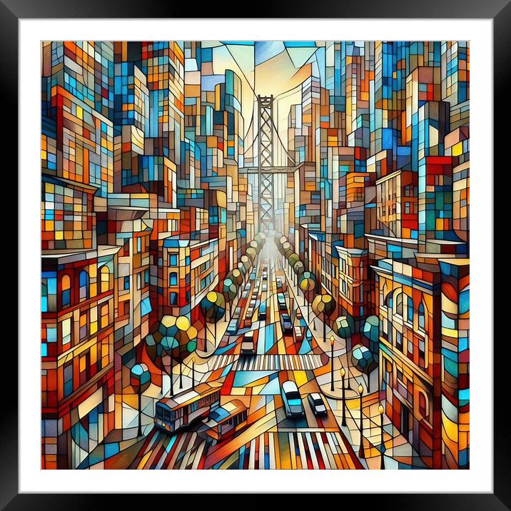 San Francisco Cubism Framed Mounted Print by Scott Anderson