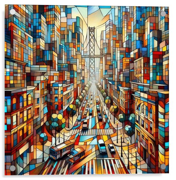 San Francisco Cubism Acrylic by Scott Anderson