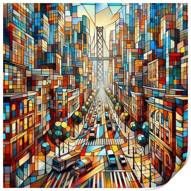 San Francisco Cubism Print by Scott Anderson