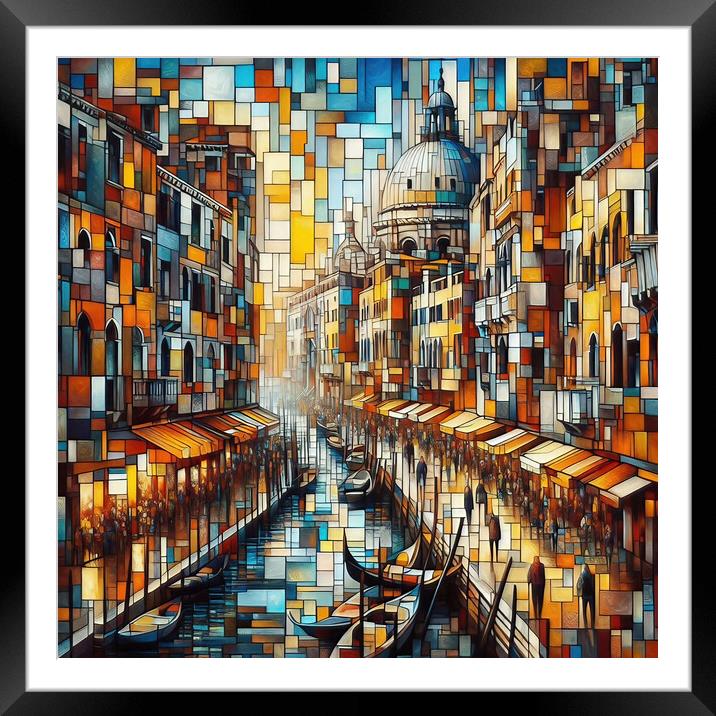 Venice Cubism Framed Mounted Print by Scott Anderson