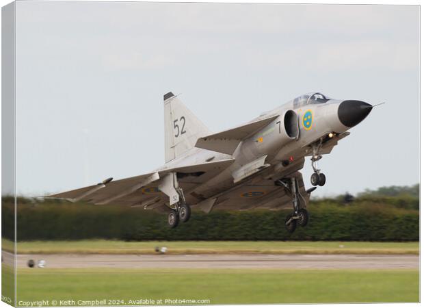 Swedish Air Force SAAB Viggen Canvas Print by Keith Campbell