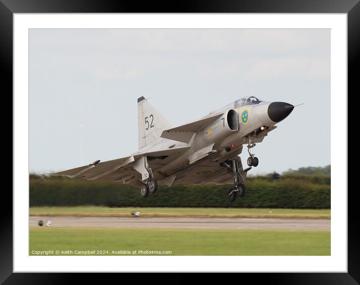 Swedish Air Force SAAB Viggen Framed Mounted Print by Keith Campbell