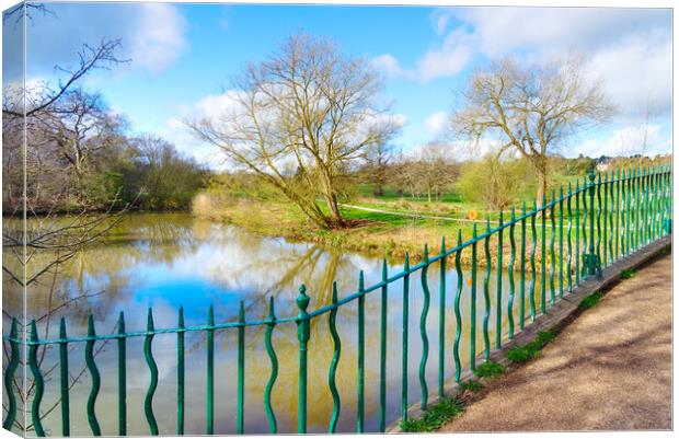 Cannon Hall Grounds and Lake Canvas Print by Alison Chambers
