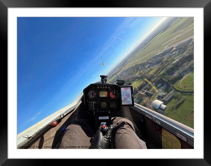 Soaring in a glider Framed Mounted Print by Keith Campbell