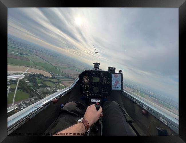 Soaring in a glider Framed Print by Keith Campbell