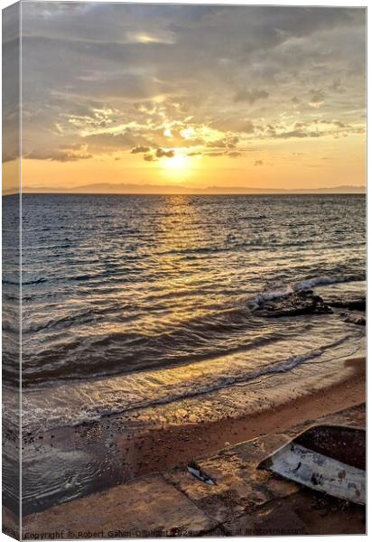 Golden beach sunrise Canvas Print by Robert Galvin-Oliphant