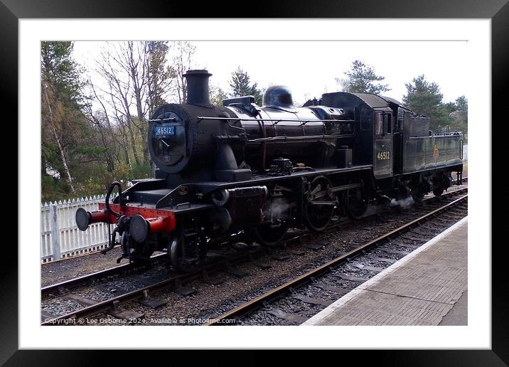 Steam in the Highlands - Ivatt 2MT at Aviemore 1 Framed Mounted Print by Lee Osborne