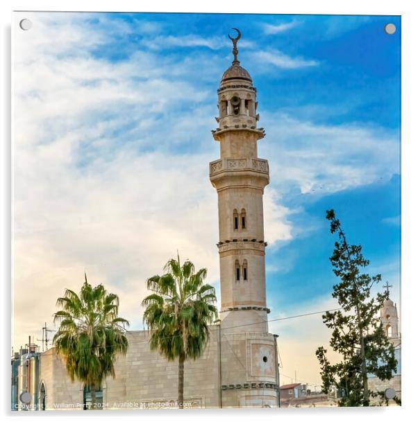 Islamic Mosque Church of Nativity Bethlehem Palestine Acrylic by William Perry