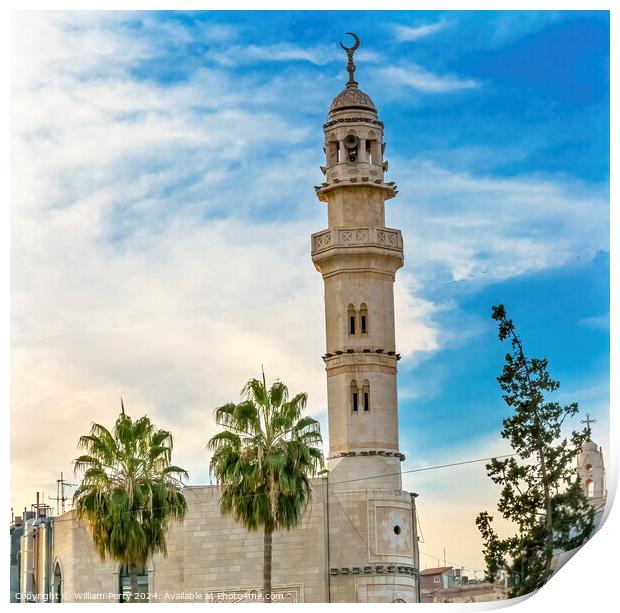 Islamic Mosque Church of Nativity Bethlehem Palestine Print by William Perry