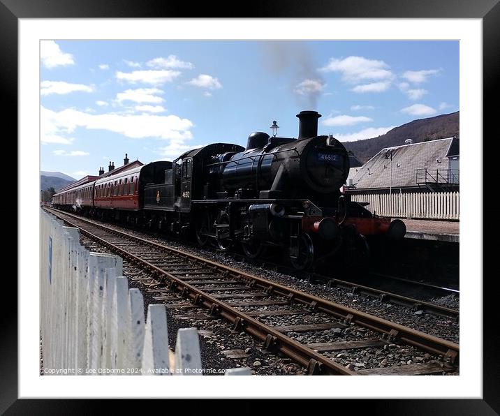 Steam in the Highlands - Ivatt 2MT at Aviemore 2 Framed Mounted Print by Lee Osborne