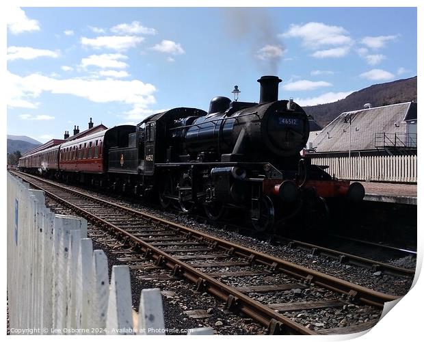 Steam in the Highlands - Ivatt 2MT at Aviemore 2 Print by Lee Osborne