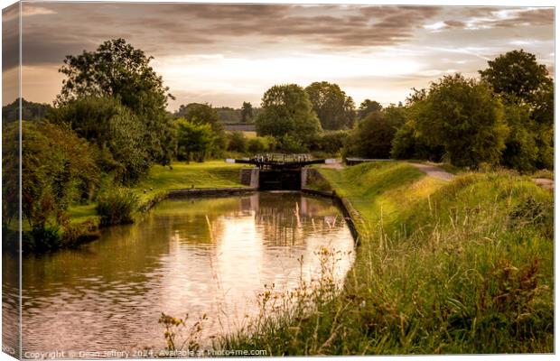 The Grand Union Canal In The Morning Light Canvas Print by Dean Jeffery