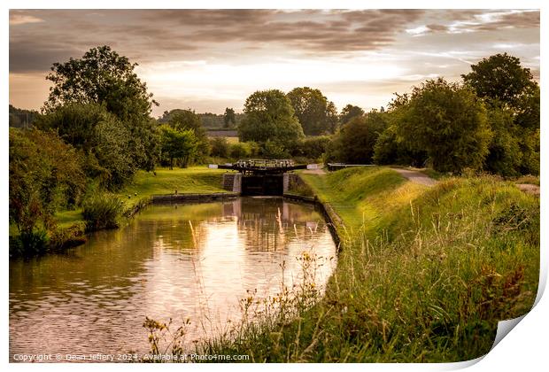 The Grand Union Canal In The Morning Light Print by Dean Jeffery